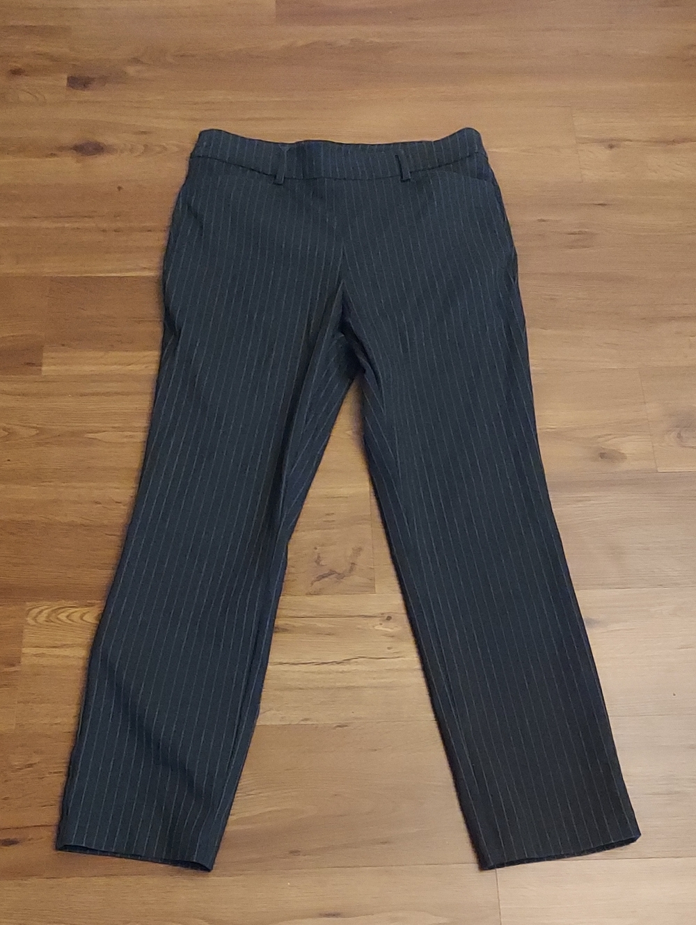 Pull On  Black Pinstripe Dress Pants